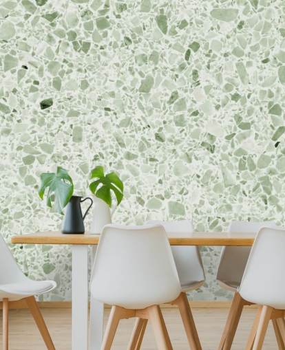 Light Green Terrazzo Wallpaper