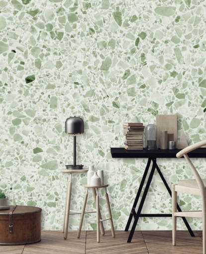 Light Green Terrazzo Wallpaper Light Green Terrazzo Wallpaper