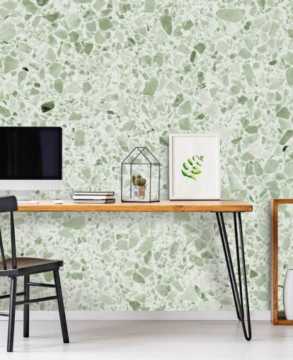 Papier Peint Terrazzo Vert Clair Papier Peint Terrazzo Vert Clair