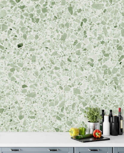 Carta da parati terrazzo verde chiaro