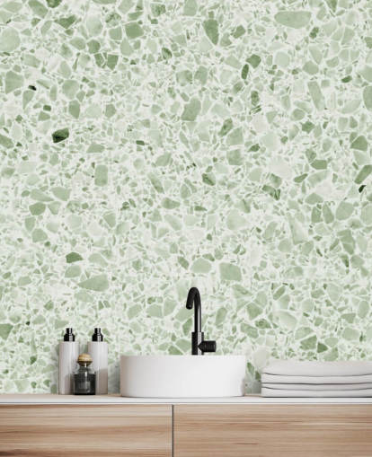 Carta da parati terrazzo verde chiaro