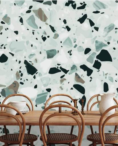 Black and Grey Terrazzo Wallpaper