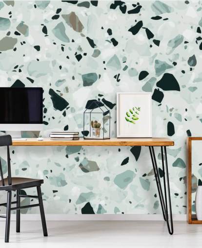 Black and Grey Terrazzo Wallpaper Black and Grey Terrazzo Wallpaper