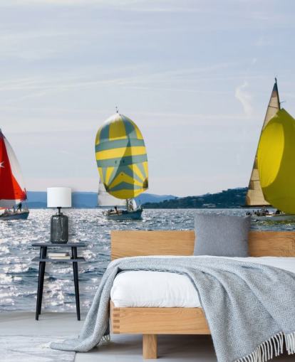 Fondo de pantalla de yates en Sunny Lake