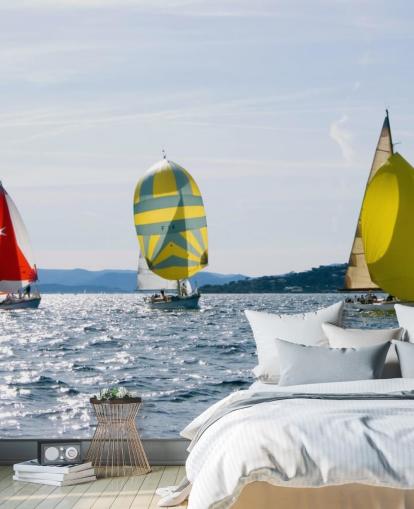 Fondo de pantalla de yates en Sunny Lake