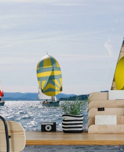 Yachten auf Sunny Lake Tapete