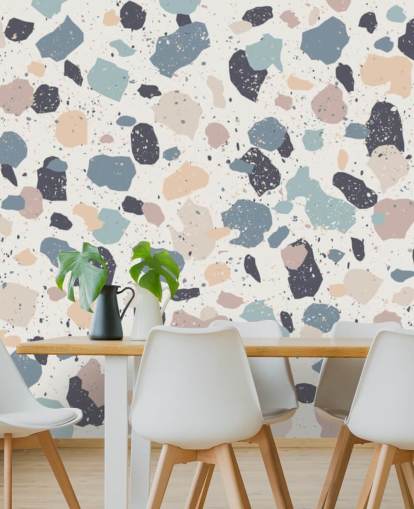 Pastell Rosa, Marinblå, Beige Terrazzo Bakgrund Pastell Rosa, Marinblå, Beige Terrazzo Bakgrund