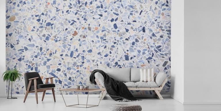 Blush terrazzo mosaic design seamless Pattern Wallpaper for Walls | Terrazzo  Rose