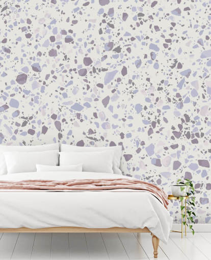 Lichtblauw Terrazzo behang