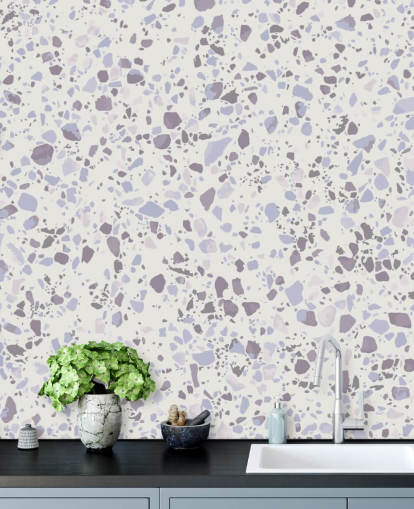 Light Blue Terrazzo Wallpaper