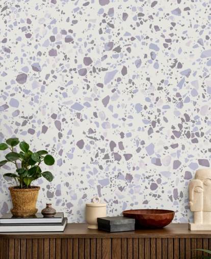 Light Blue Terrazzo Wallpaper Light Blue Terrazzo Wallpaper