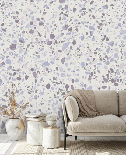 Light Blue Terrazzo Wallpaper