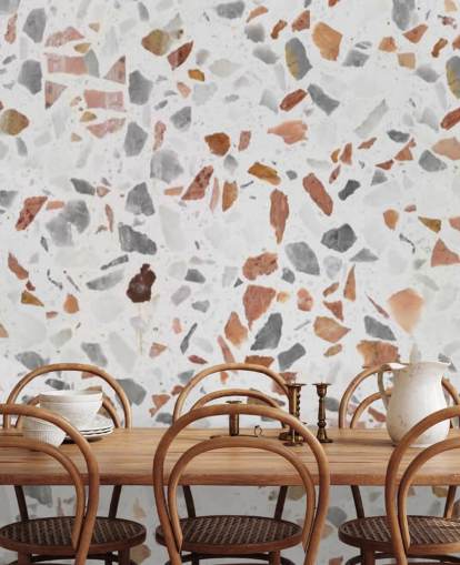 Pale Brown and Grey Terrazzo Wallpaper Pale Brown and Grey Terrazzo Wallpaper