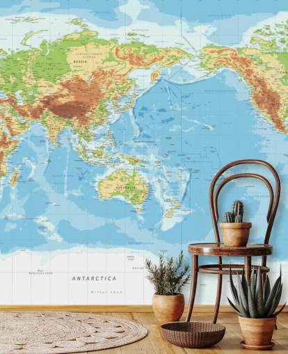 Educational World Map Wallpaper