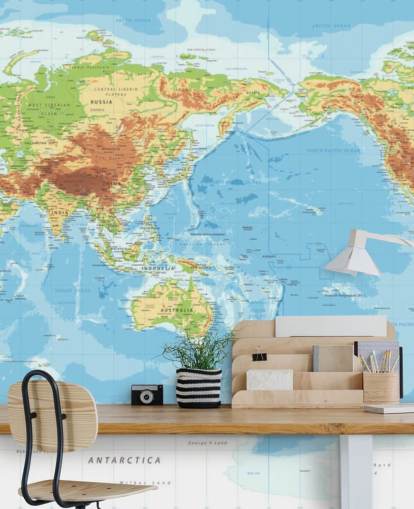 Papier peint éducatif de la carte du monde Papier peint éducatif de la carte du monde