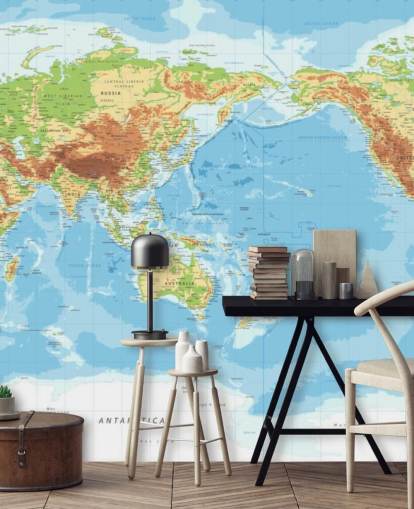 Papier peint éducatif de la carte du monde Papier peint éducatif de la carte du monde