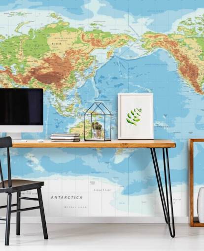 Educational World Map Wallpaper