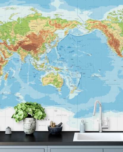 Educational World Map Wallpaper