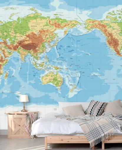 Carta da parati educativa con mappa del mondo