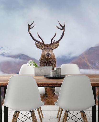 carta da parati con paesaggio nebbioso