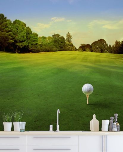 Golf Tee on Sunny Course Wallpaper