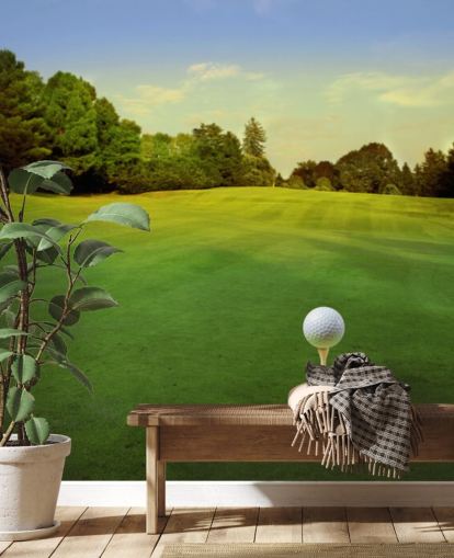 Golf Tee på Sunny Course Baggrund