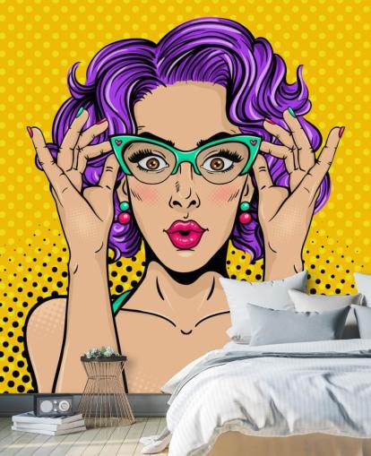 retro purple permed haired lady with 1950s glasses wallpaper retro purple permed haired lady with 1950s glasses wallpaper