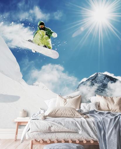 Snowboarder haciendo trucos fondo de pantalla