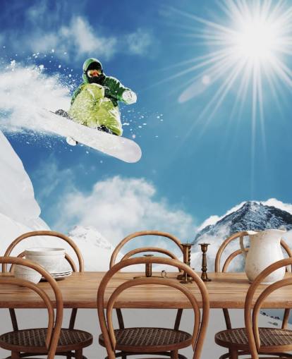 Snowboarder haciendo trucos fondo de pantalla