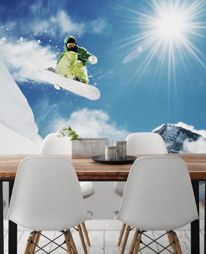 Snowboarder haciendo trucos fondo de pantalla