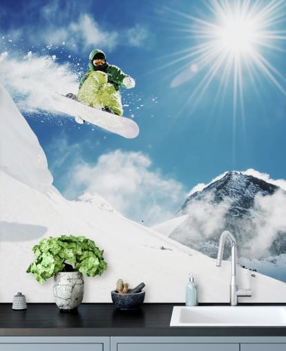 Snowboarder haciendo trucos fondo de pantalla