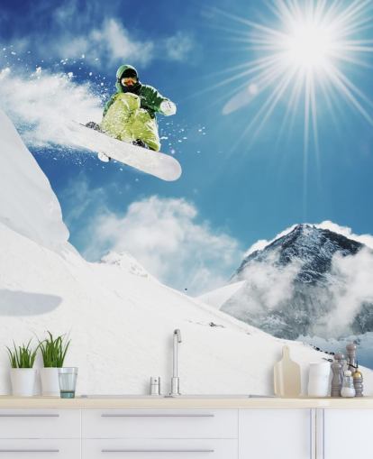 Snowboarder doing Tricks Wallpaper