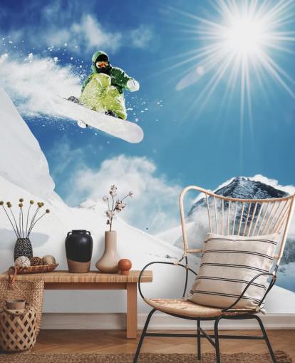 Snowboarder fazendo truques papel de parede