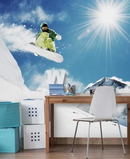 Snowboarder fazendo truques papel de parede