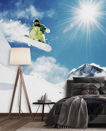 Snowboarder macht Tricks Hintergrundbild