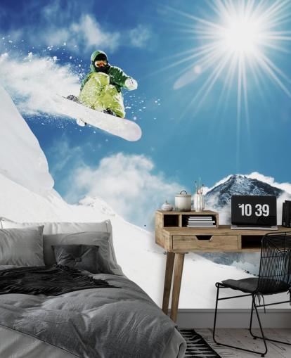 Snowboarder macht Tricks Hintergrundbild