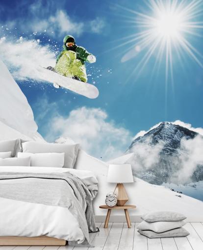 Snowboarder haciendo trucos fondo de pantalla