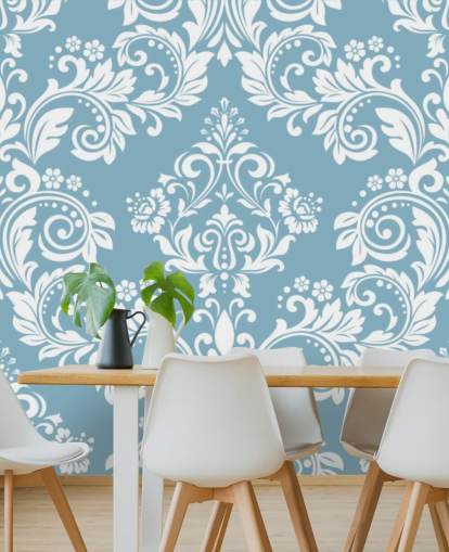 blue pattern wallpaper mural called Light Blue Damask for bedrooms, living rooms and bathrooms blue pattern wallpaper mural called Light Blue Damask for bedrooms, living rooms and bathrooms