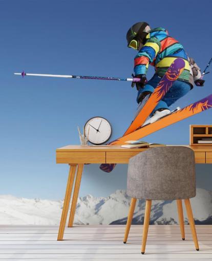 Skier in Air Wallpaper