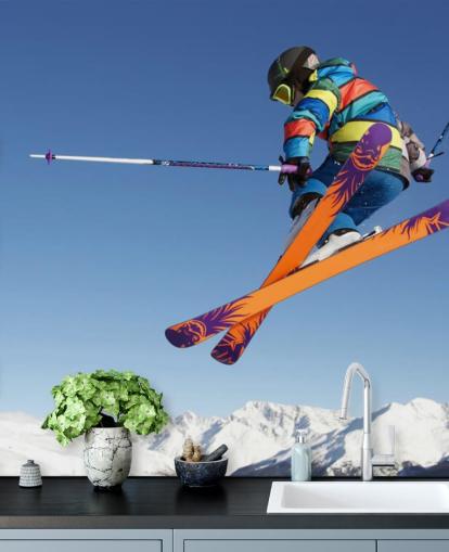 Skier in Air Wallpaper Skier in Air Wallpaper