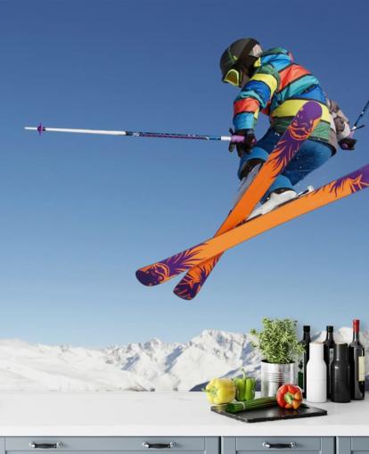 Skifahrer in der Luft Tapete Skifahrer in der Luft Tapete