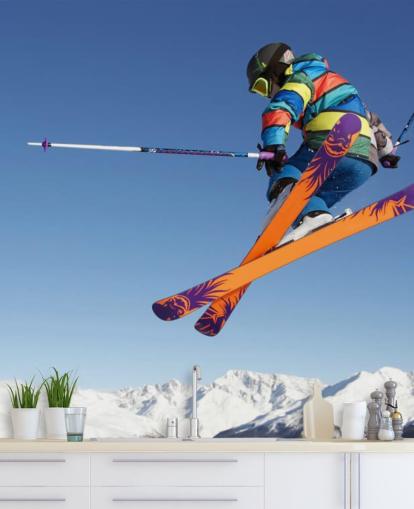 Skier in Air Wallpaper