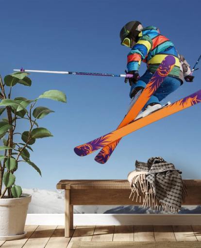 Skier in Air Wallpaper