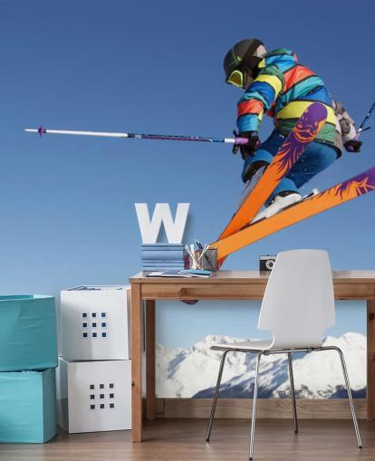 Skier i Air Bakgrunn Skier i Air Bakgrunn