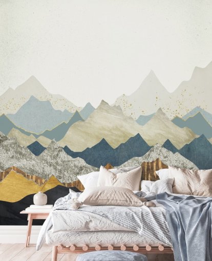 Papel pintado de montañas abstractas de mármol y hormigón