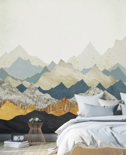 Papel pintado de montañas abstractas de mármol y hormigón