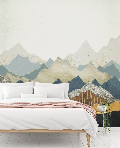 Papel pintado de montañas abstractas de mármol y hormigón