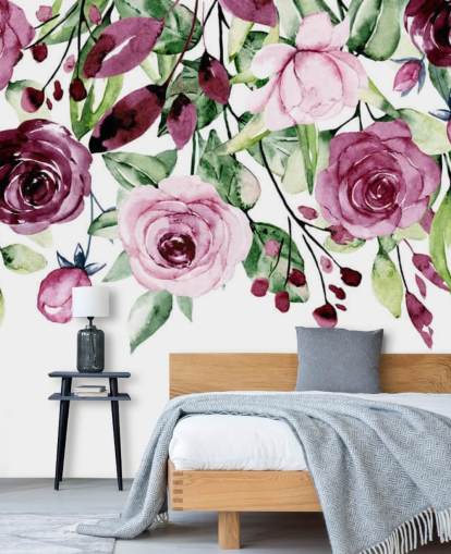 purple flower and leaves hanging wallpaper purple flower and leaves hanging wallpaper