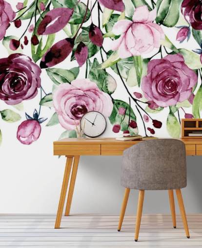 papel pintado colgante de flores y hojas moradas papel pintado colgante de flores y hojas moradas