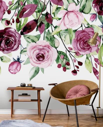 papel pintado colgante de flores y hojas moradas papel pintado colgante de flores y hojas moradas